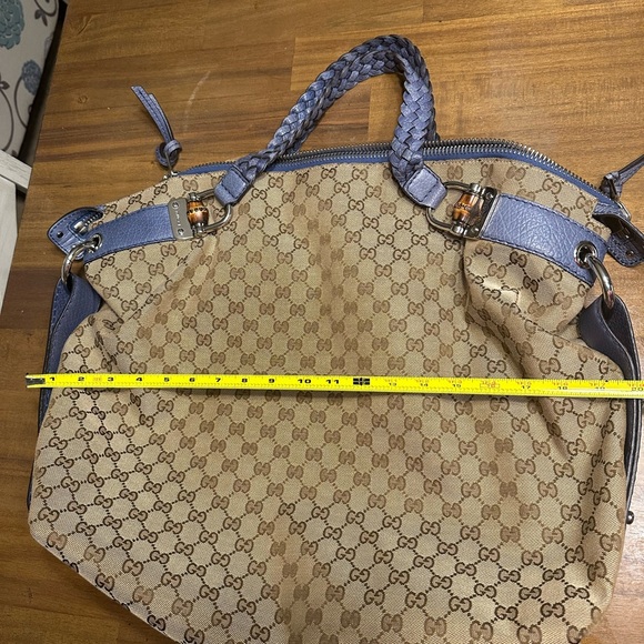 Gucci canvas horsebit hobo shoulder bag - Picture 11 of 12